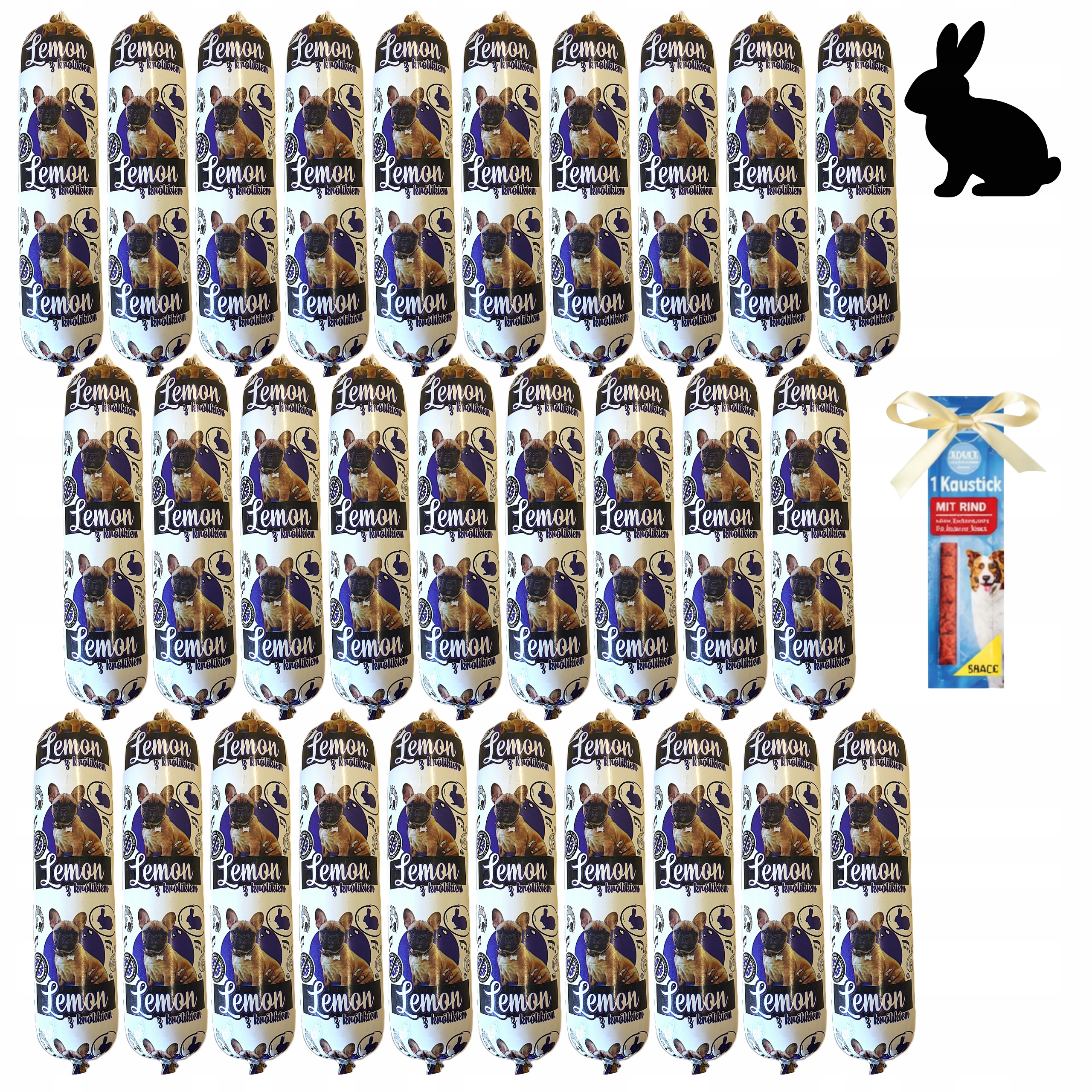 Levně Tyčinka pro psa s králíkem Lemon 29x1KG 90% krmivo bez chemie