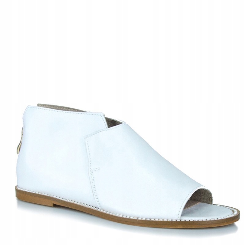 

CheBello 2625 Sandały Płaskie Skóra Lico Białe 39