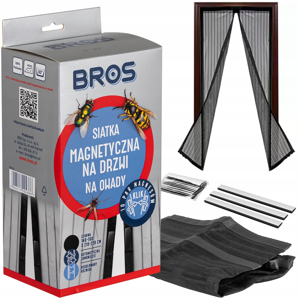 MOSKITIERA NA DRZWI BALKONOWE OKNO SIATKA RAMKA MAGNETYCZNA MOCNA 100x220cm