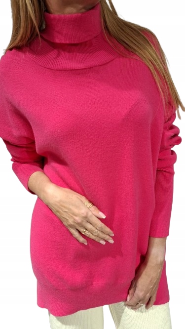 Cocomore Svetr Golf Tunika Růžový Amarantový