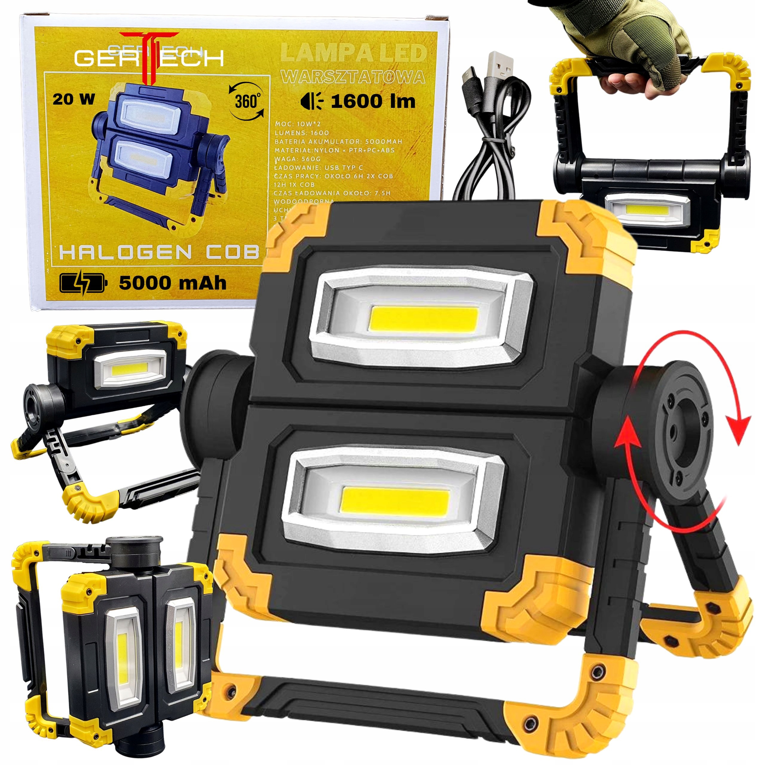 СВЕТОДИОДНЫЙ РАБОЧИЙ СВЕТИЛЬНИК ДЛЯ МАСТЕРСКОЙ, СТРОИТЕЛЬНЫЙ ГАЛОГЕН