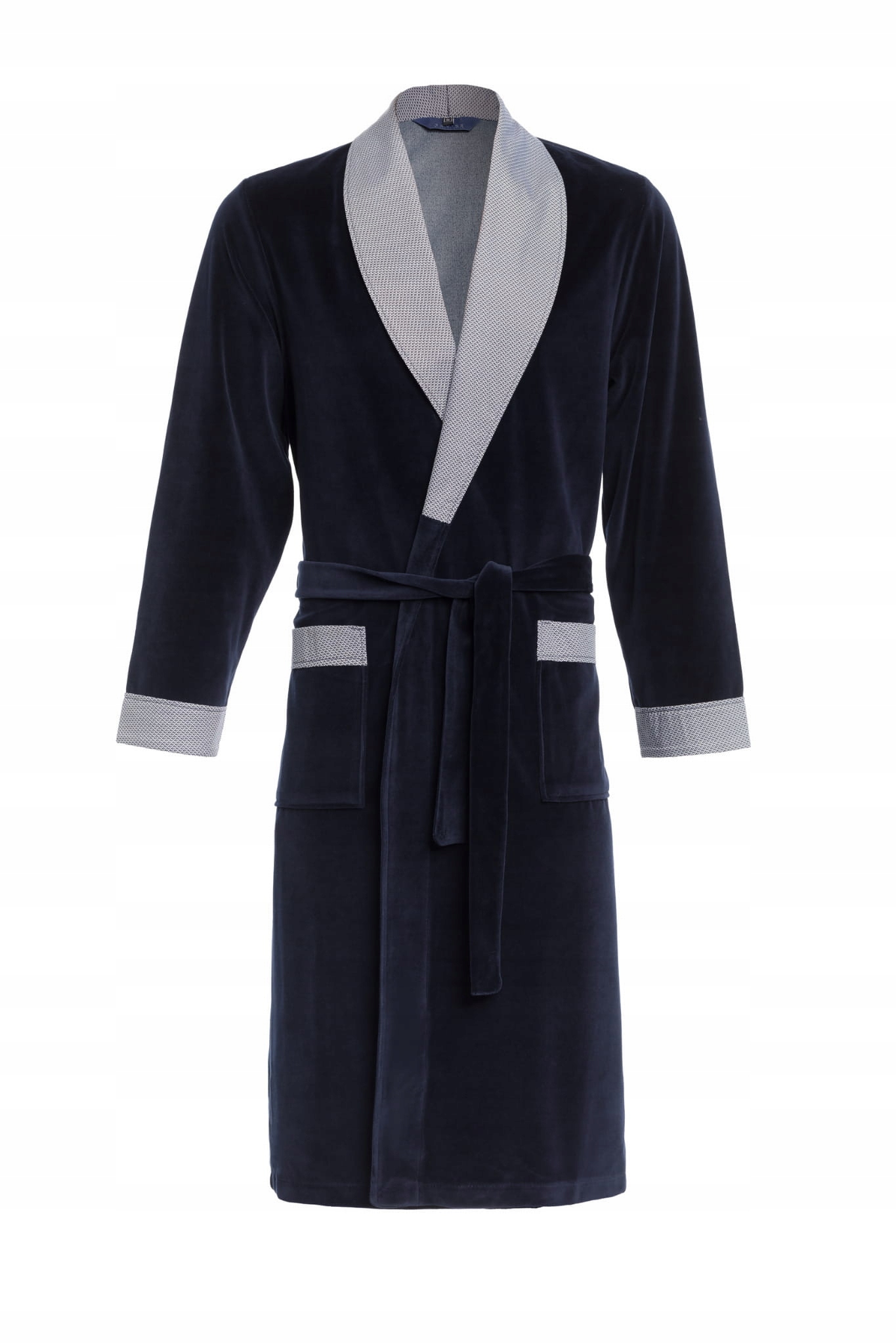 Pánský velurový župan bavlněný RE-103 Tmavě modrý C1 M