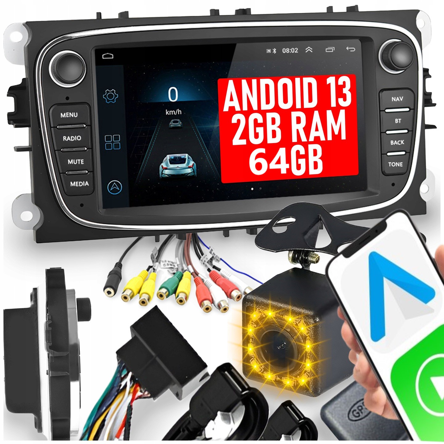 Automobilové Rádio Ford Mondeo MK4 Focus MK2 MK3 Galaxy Android CarPlay Gps