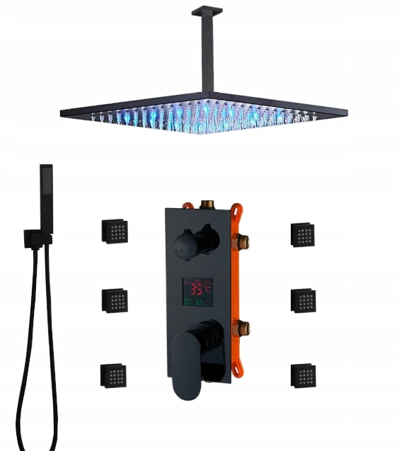 Podomietkový Hydromasážny Set Led Dažďová Sprcha 40 CM