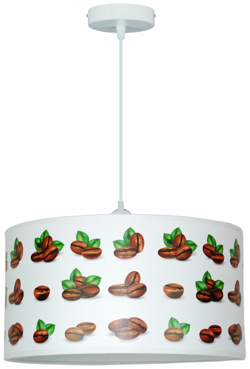 Moderní závěsná stropní lampa, stínidlo s potiskem kuchyně káva, led