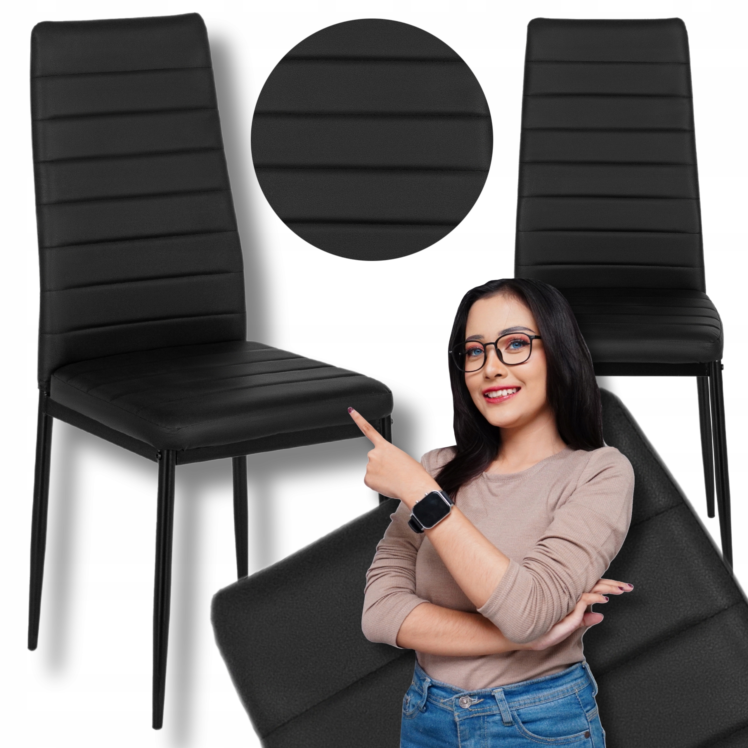 Kuchyňská židle Čalouněná do jídelny Obývacího pokoje Kuchyně Loft Černá Naris