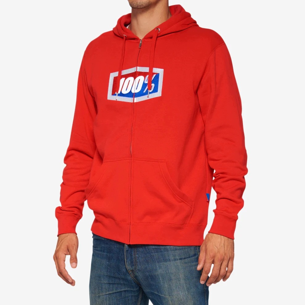 100 % Mikina Na Zámok Official Zip Hoodie Fleece Red Farba Červená Ro