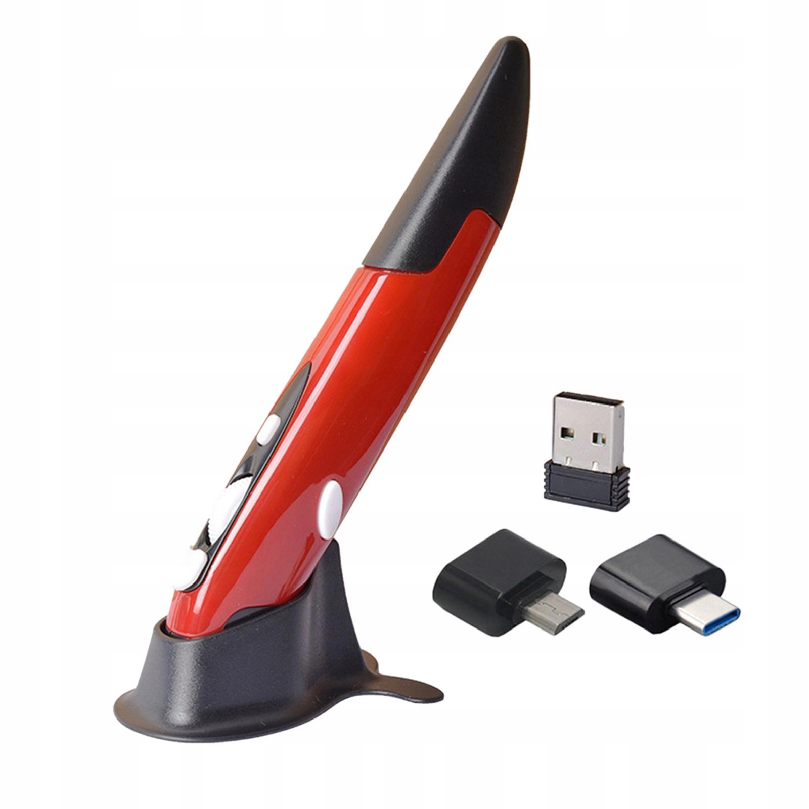 Przenośny bezprzewodowy długopis myszy 2.4G, Cpi 8 12 16 regulowany z Usb Micro Red