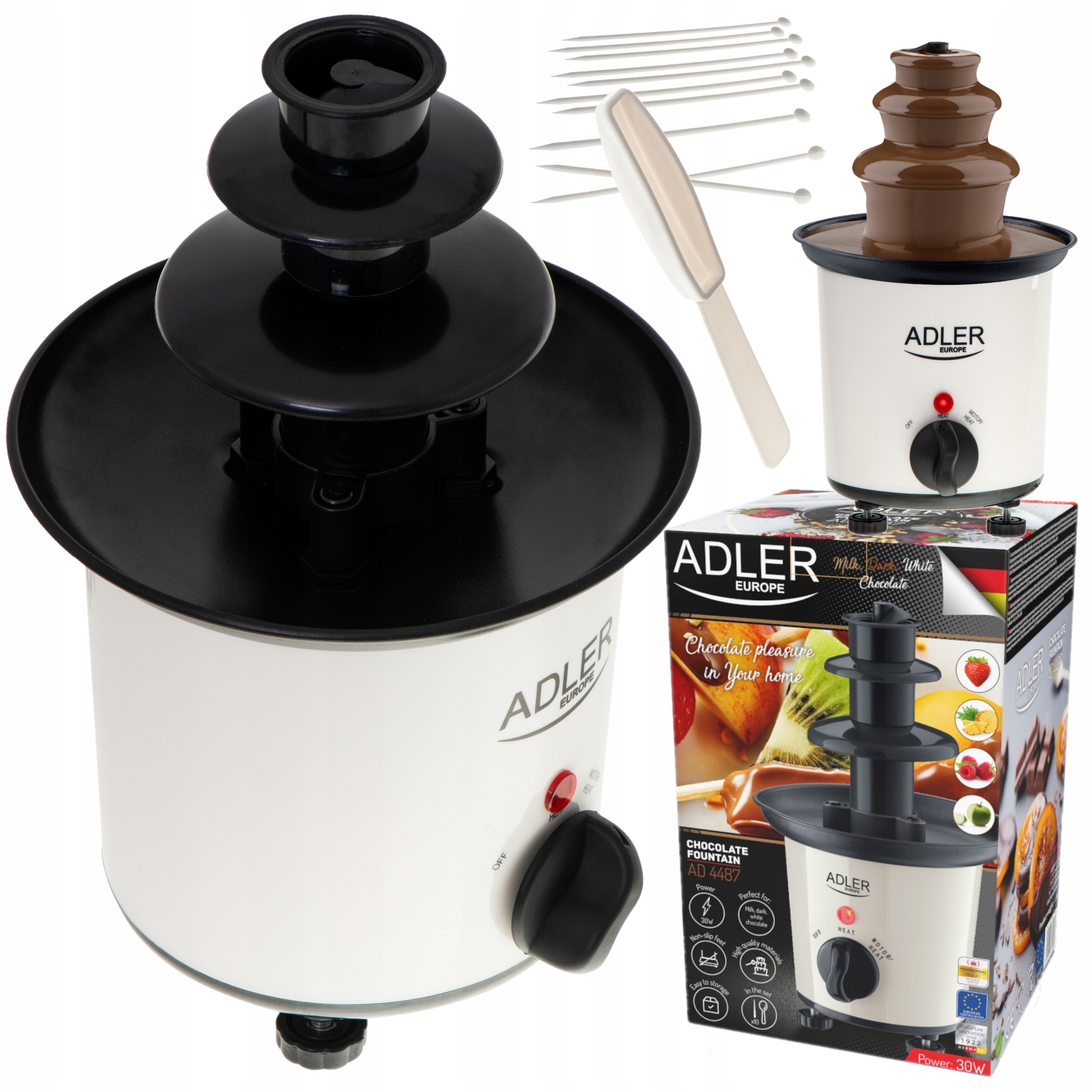 Fontanna do Czekolady AD 4487 200ml z Łyżką i Patyczkami Adler