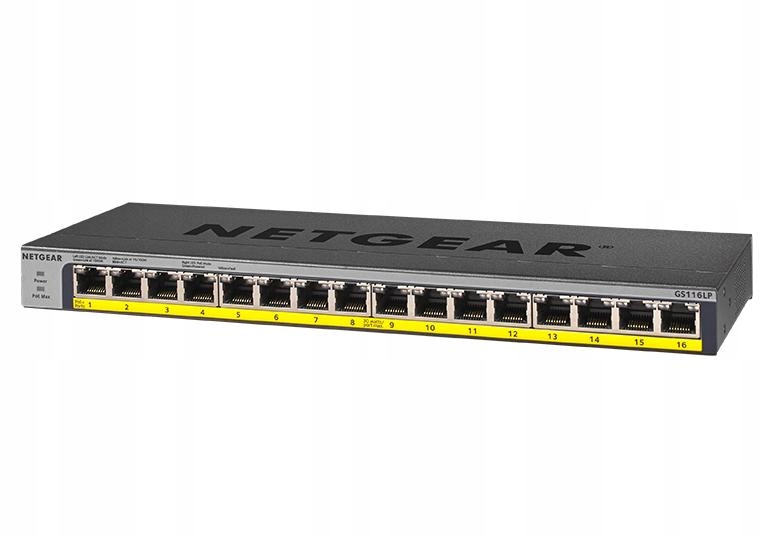Prepínač Netgear GS116LP 16-portový Gigabit Ethernet