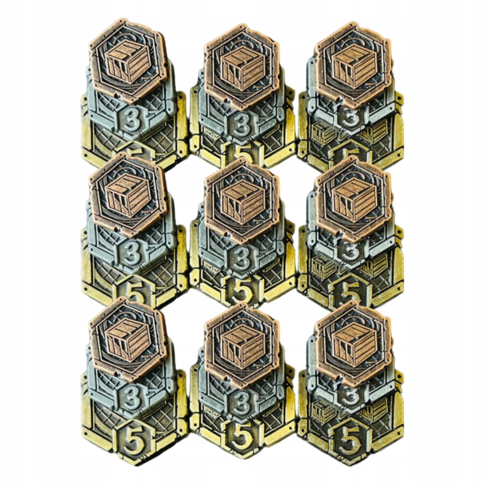 ZASOBY RESOURCES ZESTAW 12 METALOWYCH MONET ZAMIENNIK DO ARKHAM HORROR