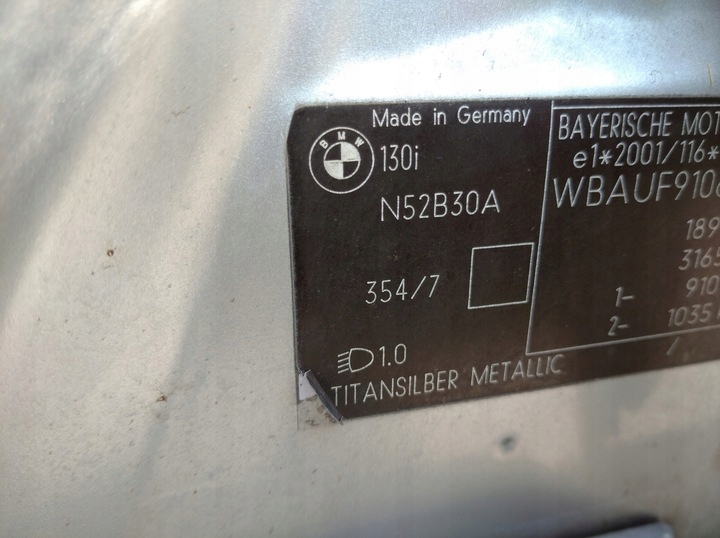 BMW and E87 E81 mudguard left front front part rear 7059371