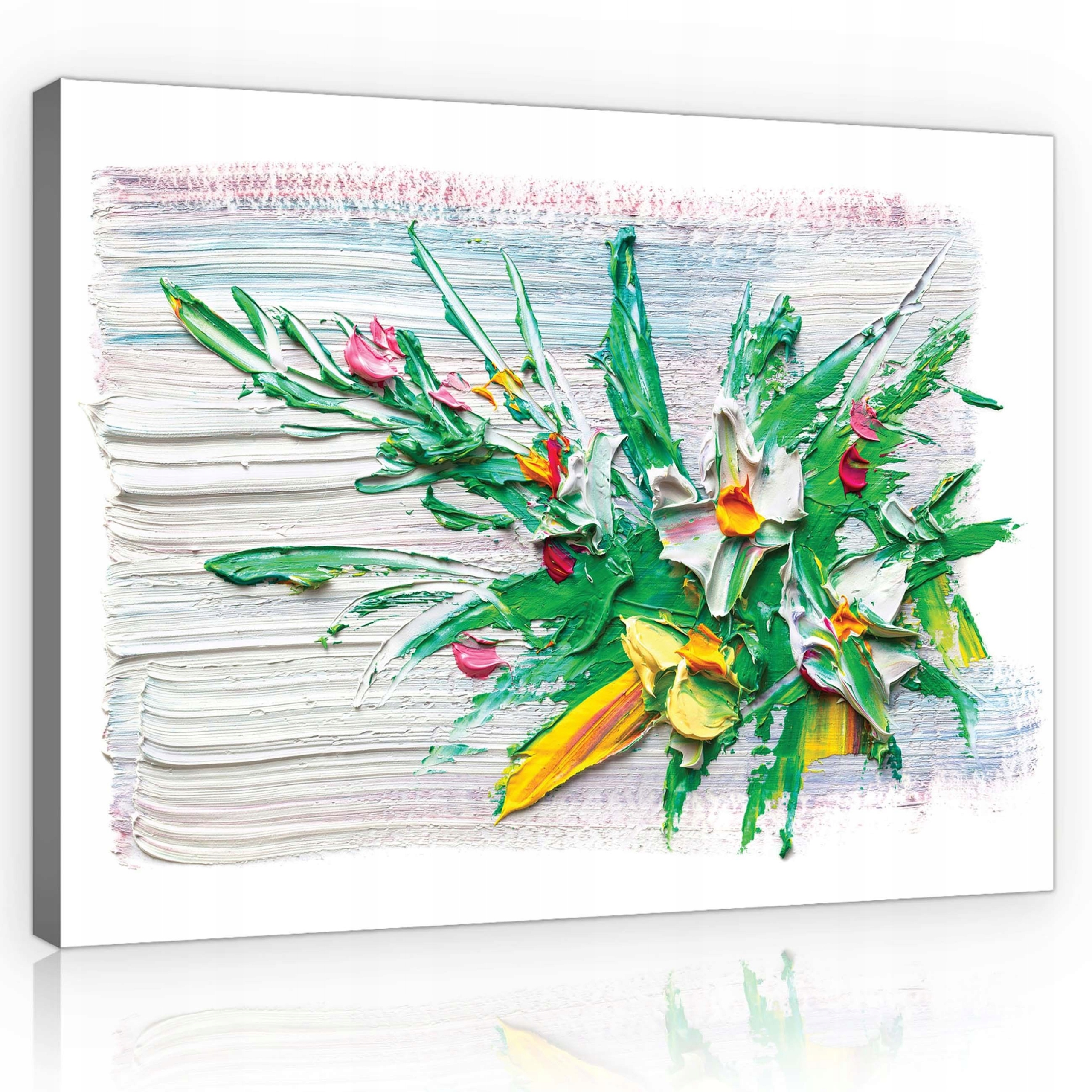 Obraz 80x60 Květiny kytice impasto textura jaro radost výraz