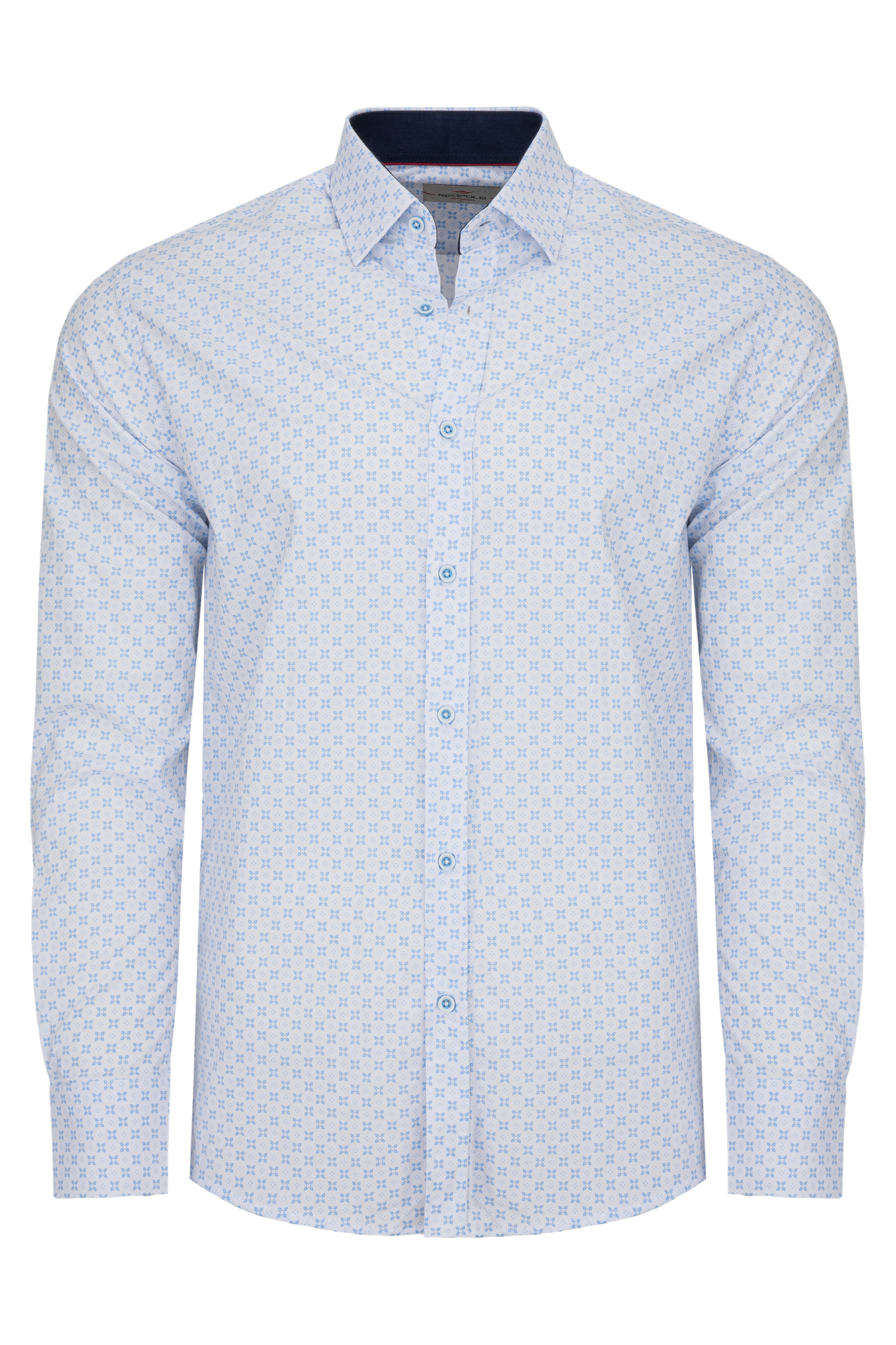 Pánská Bílá Košile S Elegantní Vzorem 97% Bavlna A Elastanem Slimfit 3XL/48