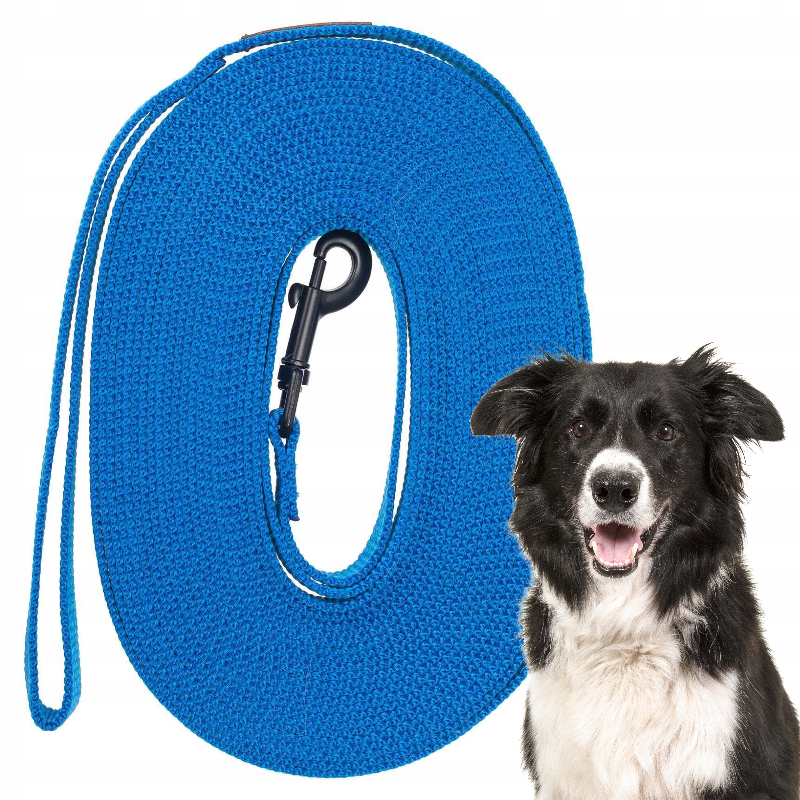 Levně Vodítko pro psa Treningové Vodítko z pásky, délka 10 metrů Ukory Modrá