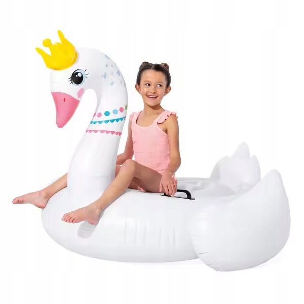 DMUCHANY ŁABĘDŹ DUŻY MATERAC 142x137cm DO PŁYWNIA DLA DZIECI INTEX 57562