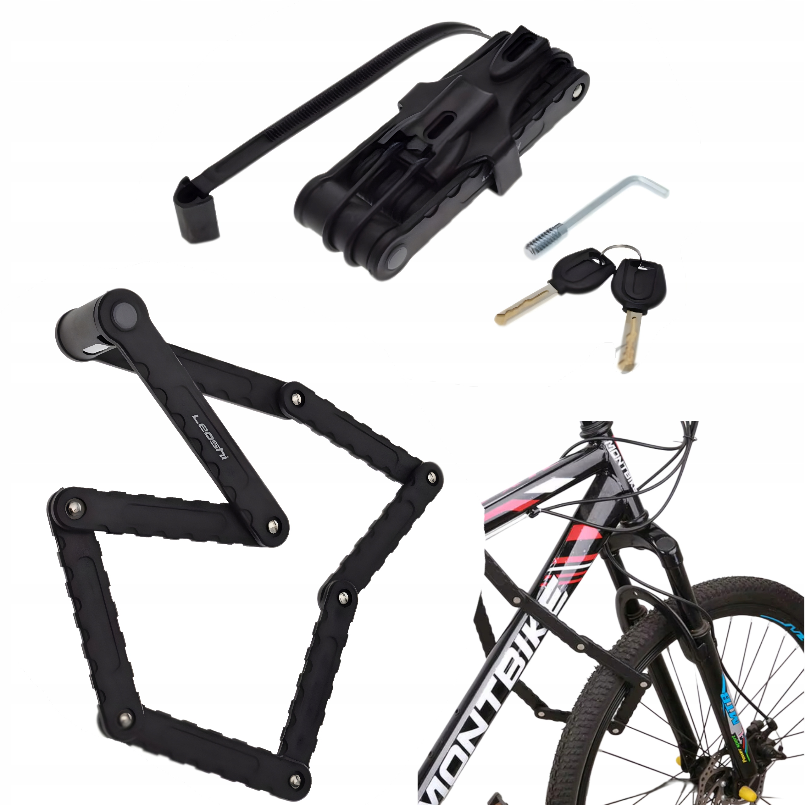 Leoshi Zabezpečení Blokáda Folding Lock Skládací koloběžka 97 cm