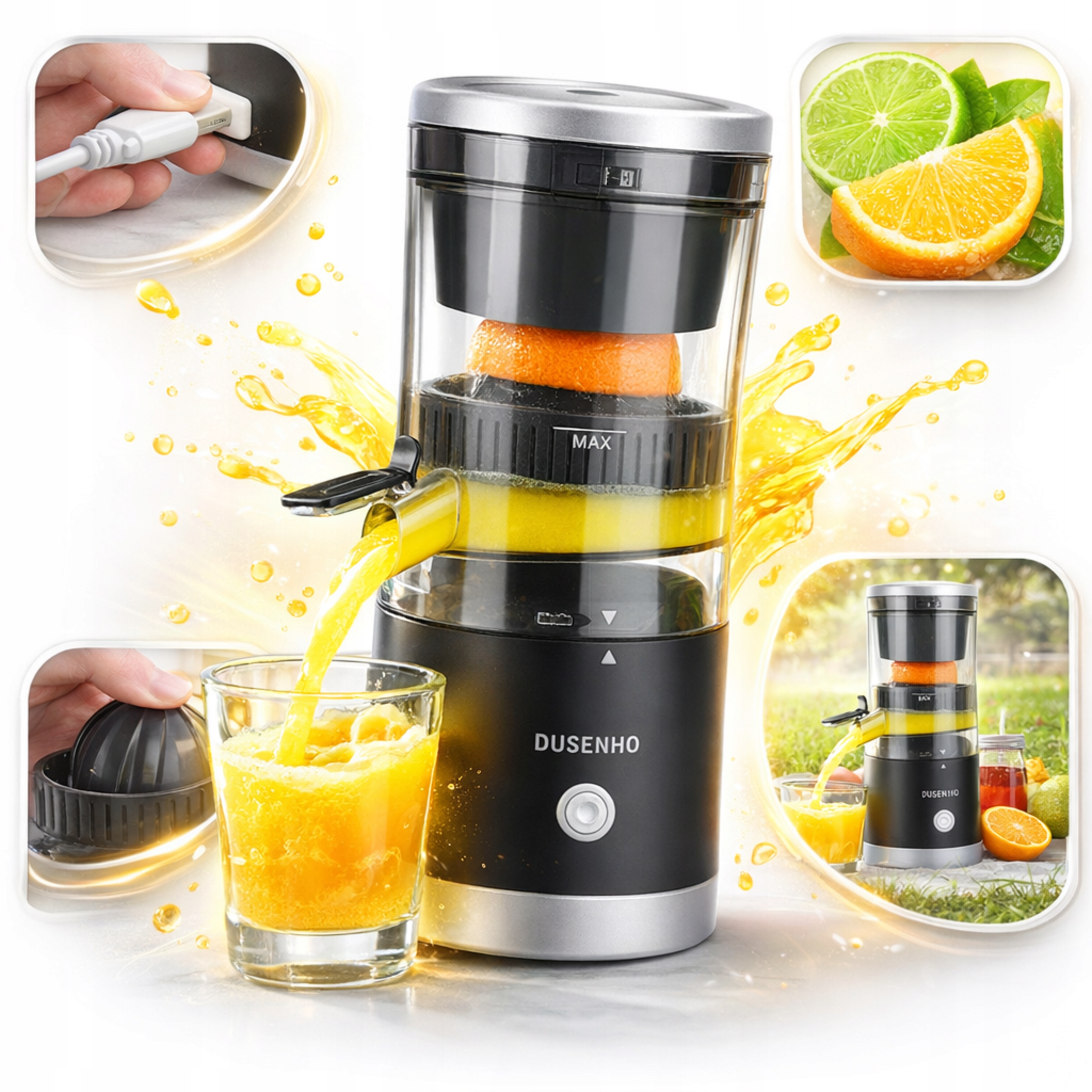 Elektrický přenosný odšťavňovač ovoce Usb C 45W Domácí odšťavňovač