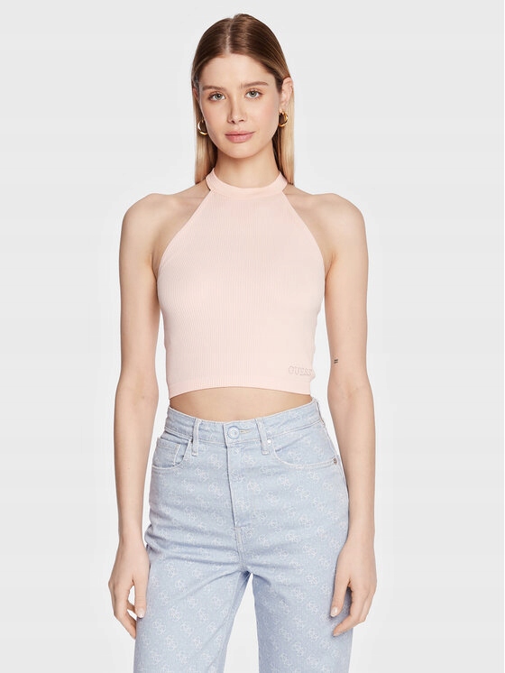 Guess Top damski Tori W3GZ02 Z2ZN0 Różowy Slim M