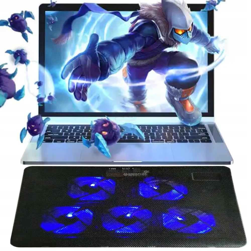 PODSTAWKA PODKŁADKA CHŁODZĄCA POD LAPTOPA 12-19'' COOLER 5 WENTYLATORÓW LED Kod producenta PROFI6001841
