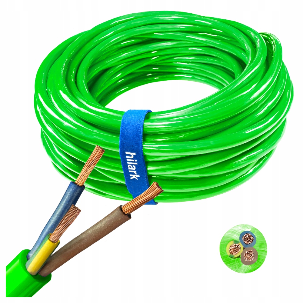 Elektrický kábel ohybný lankový kl.5 Pur H07BQ-F 3x2,5 zelený 75 m