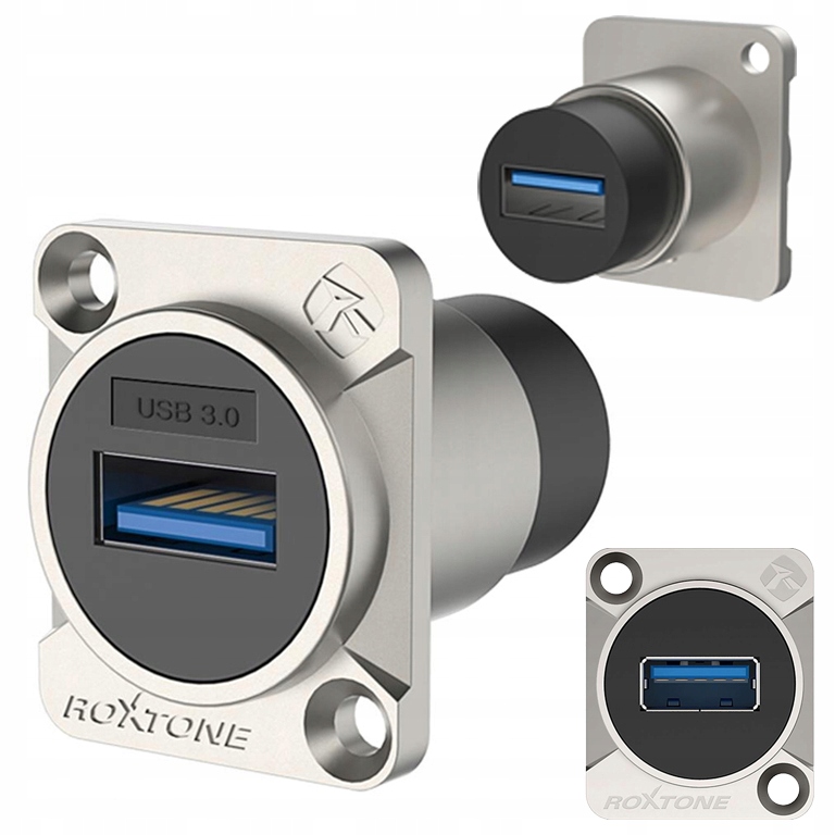 GNIAZDO USB 3.0 ZŁĄCZE PANELOWE INSTALACYJNE ROXTONE RAU3D 5GB/S