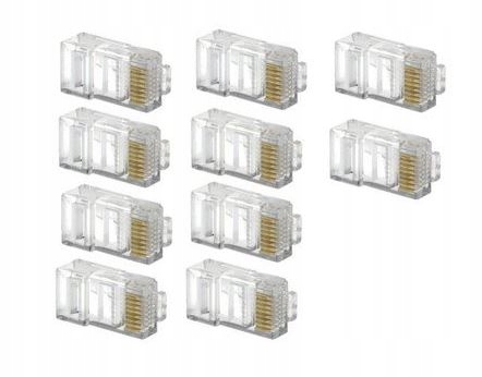

10x Konektor Końcówka Końcówki Wtyk RJ45 KAT5