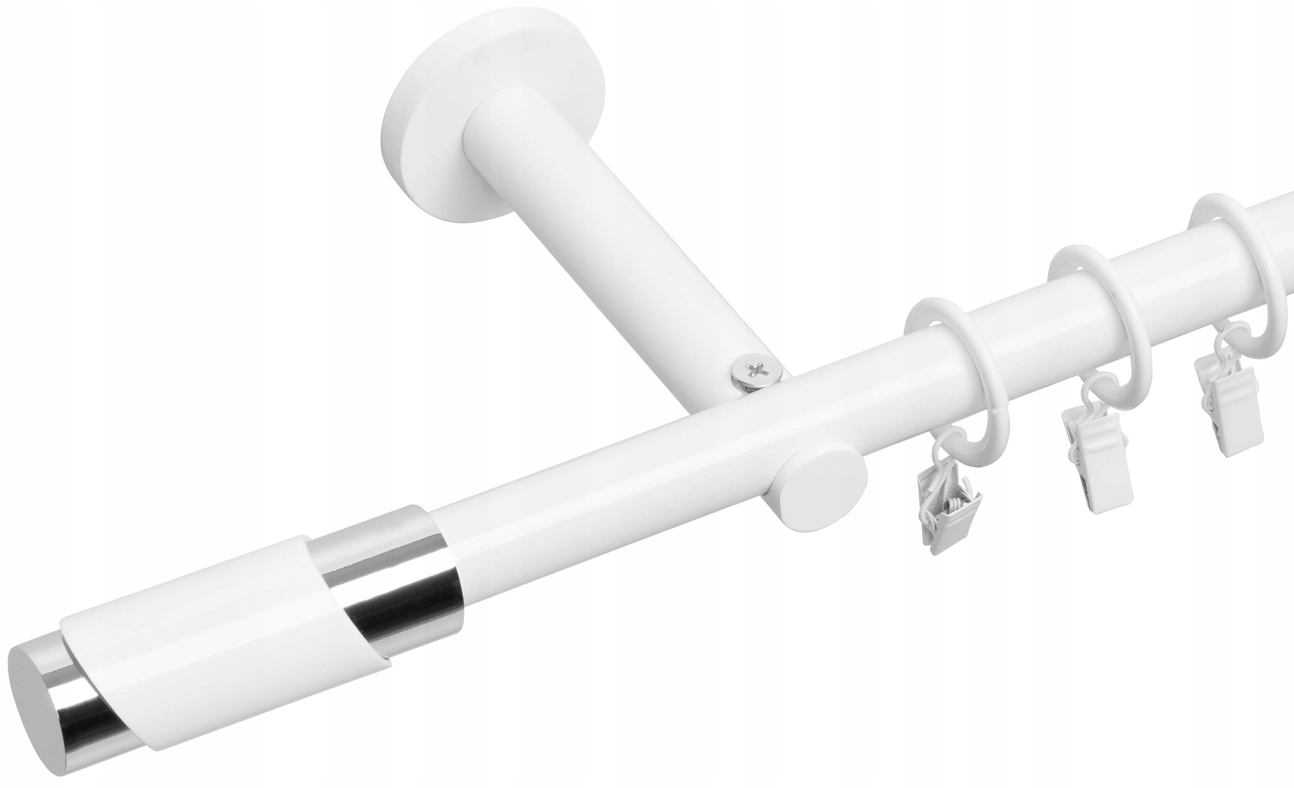 

Karnisz Pojedynczy Czarny Biały Połysk 19mm/320 cm