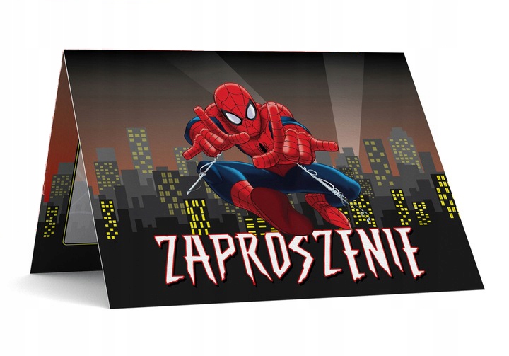 ZAPROSZENIE URODZINOWE SPIDER MAN AVENGERS ZAPROSZENIA NA PRZYJĘCIE WZORY Kolor dominujący wielokolorowy