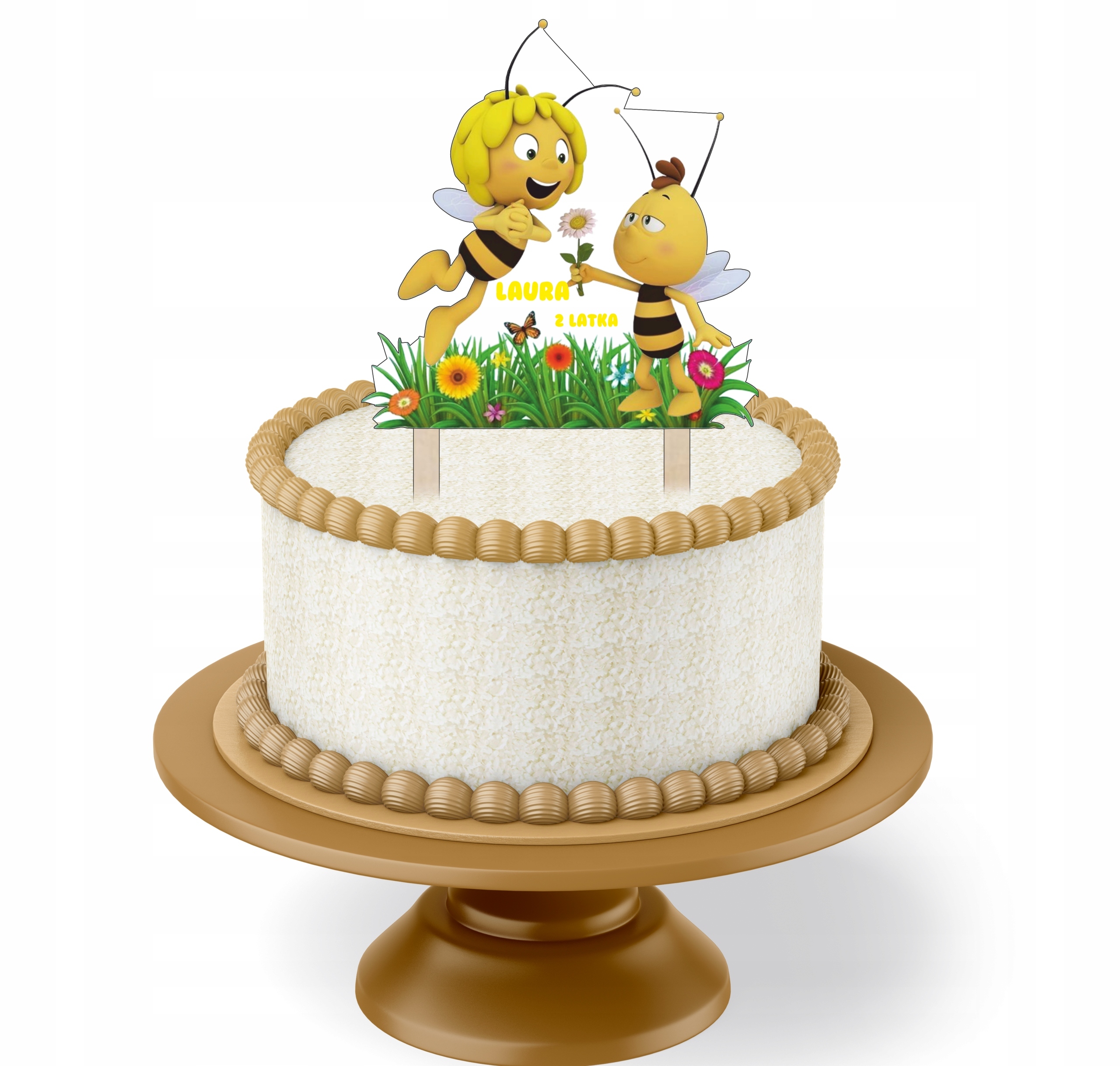 

Topper Na Tort Kolorowy Przczółka Maja Imie