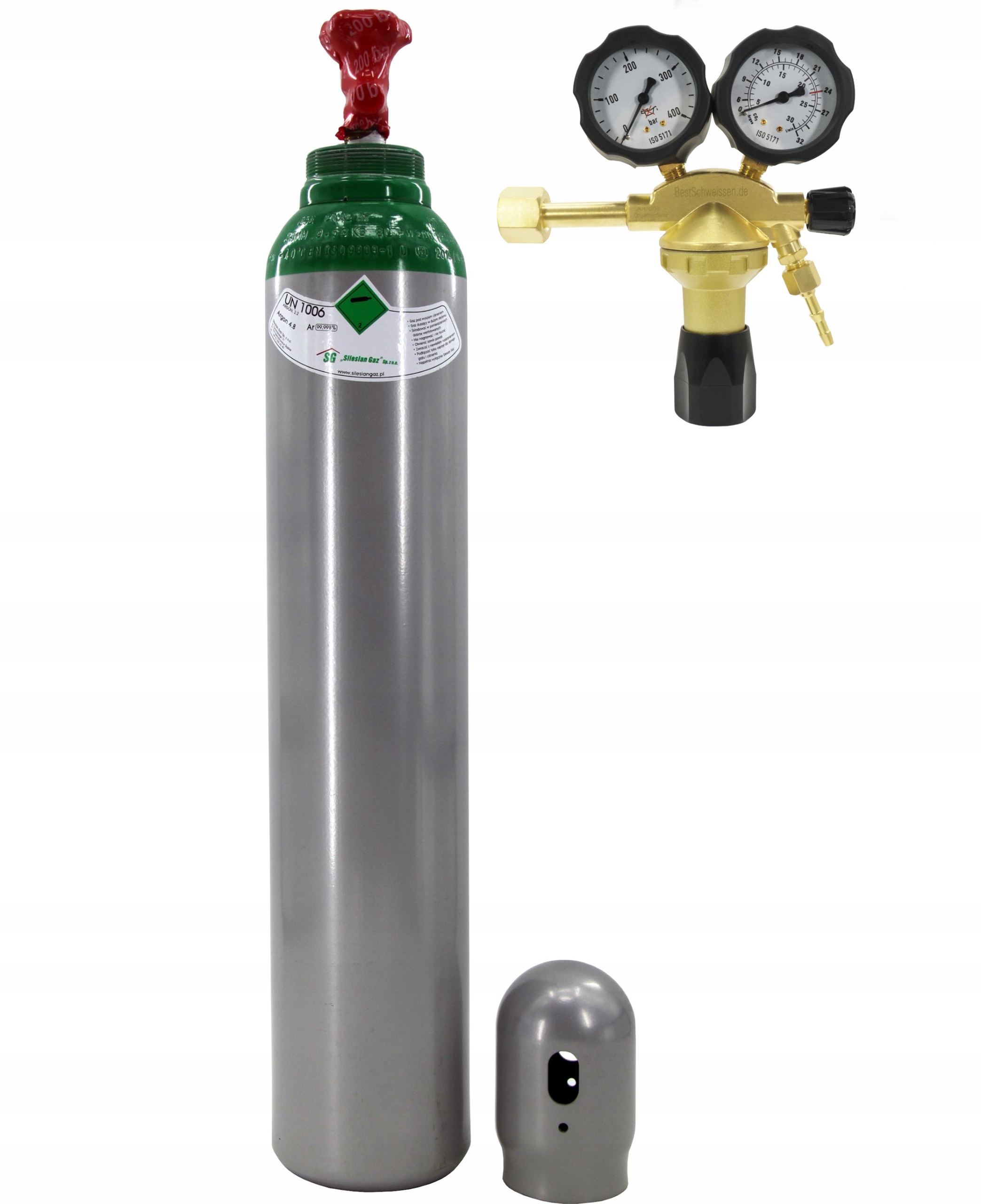 Set Lahev Argon 200 Bar 8L Ar 99,9% Reduktor Typ Gce Ar/CO2 24l/min
