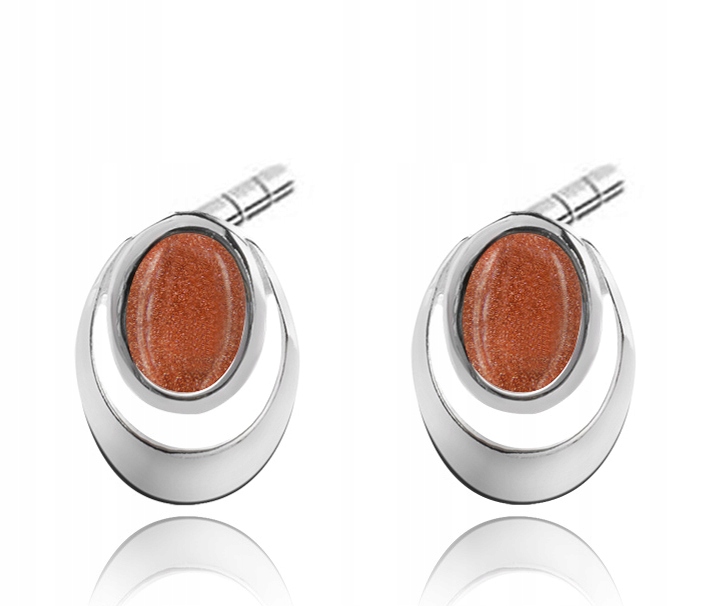 

Srebrne Owalne Kolczyki Sztyfty Z Piaskiem Pustyni