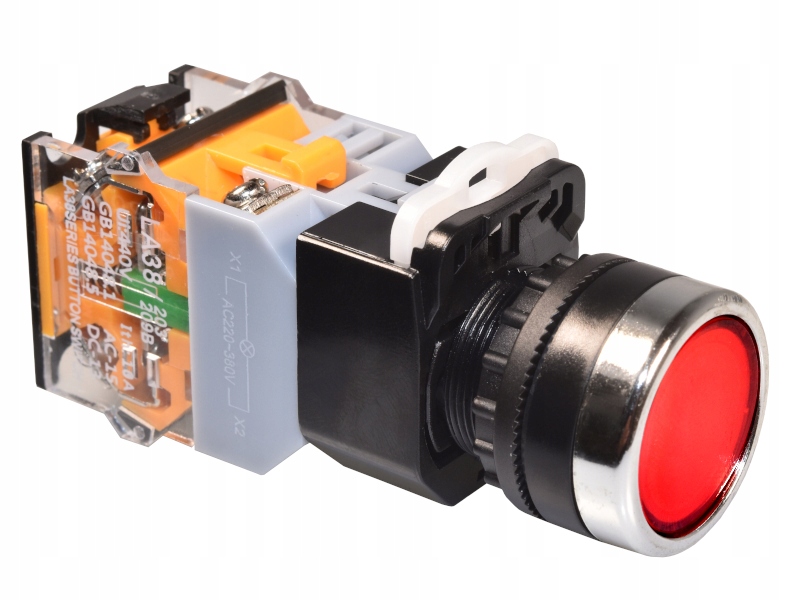 

Przełącznik tablicowy 22mm chwilowy czerwony 380V