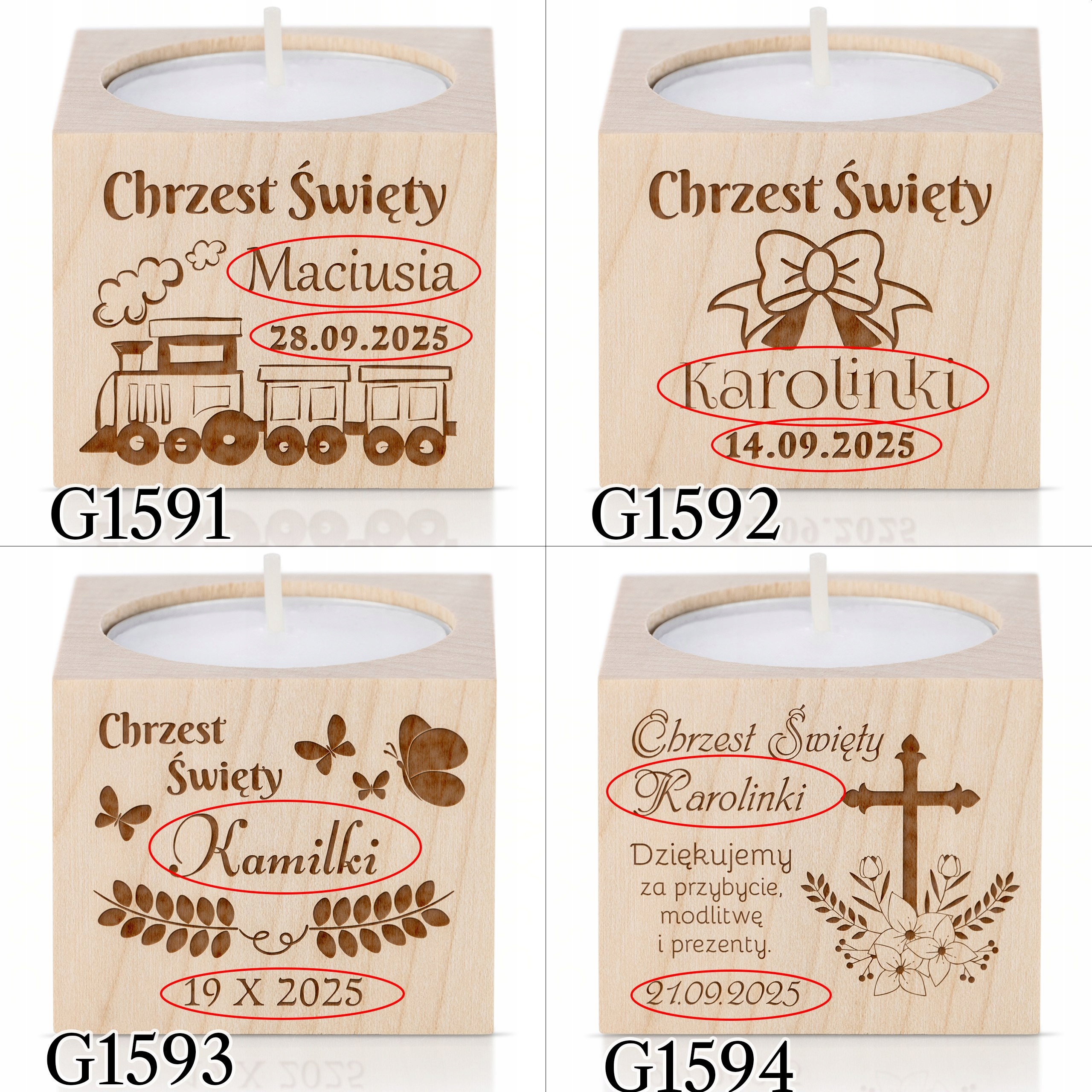 Podziękowanie Roczek Chrzest dla gości upominek EAN (GTIN) 5903919716749