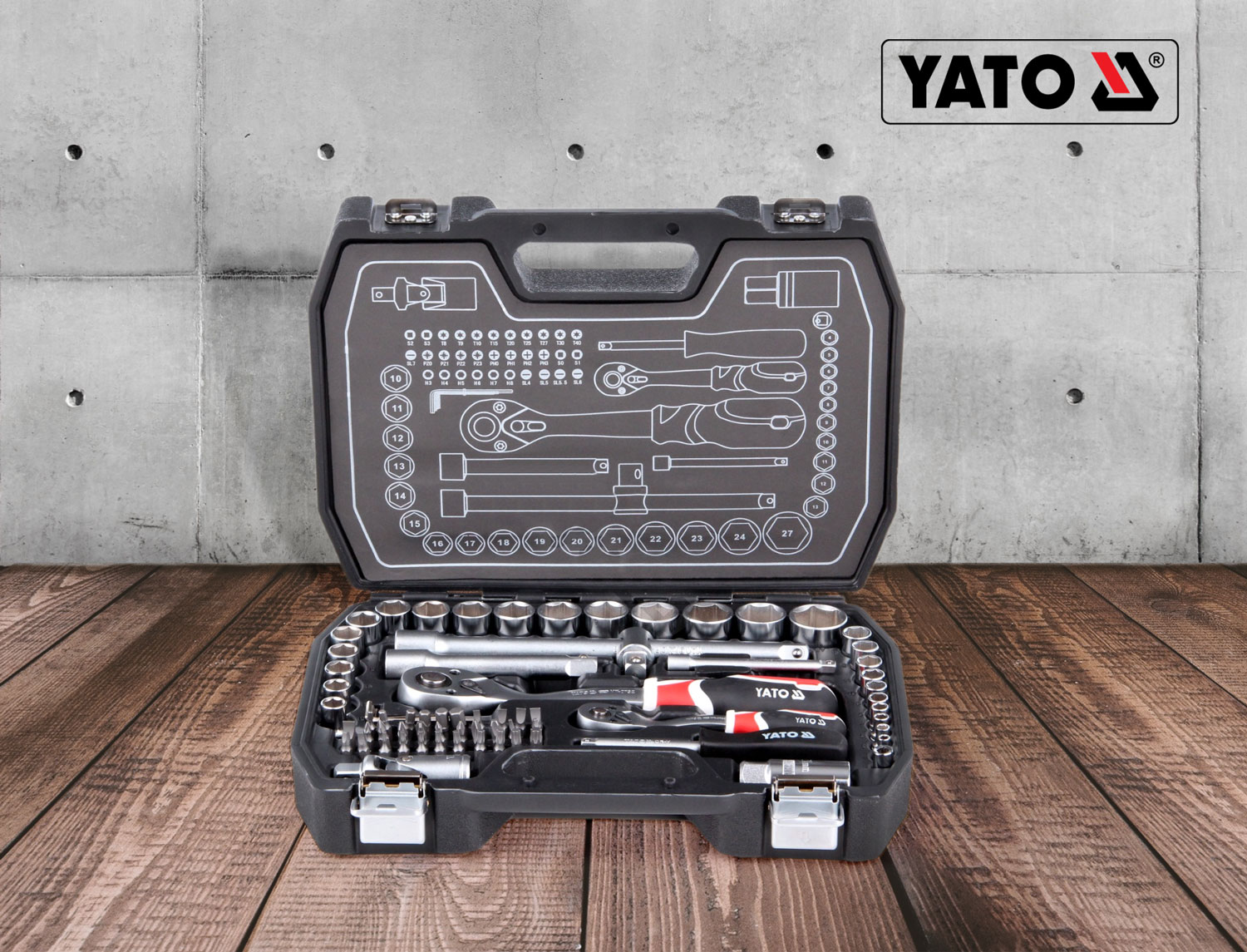 ZESTAW KLUCZY NASADOWYCH NASADKI BITY 1/4 1/2 72EL Kod producenta YT-38782