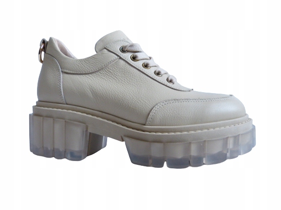 béžové dámské polobotky s koženými botami na platf Karino 39