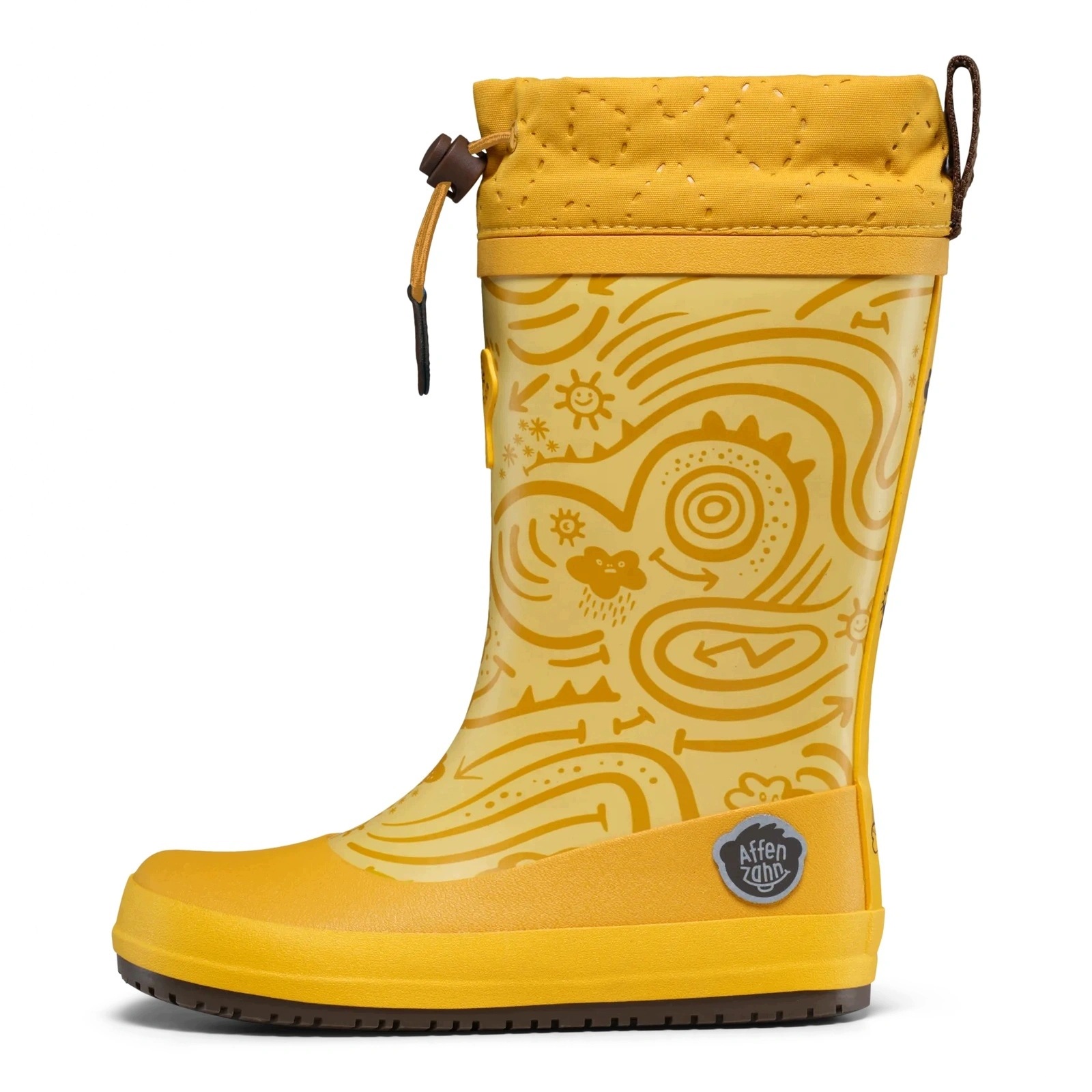 Kalosze barefoot ocieplane dziecięce Affenzahn Puddly Tiger żółte 28