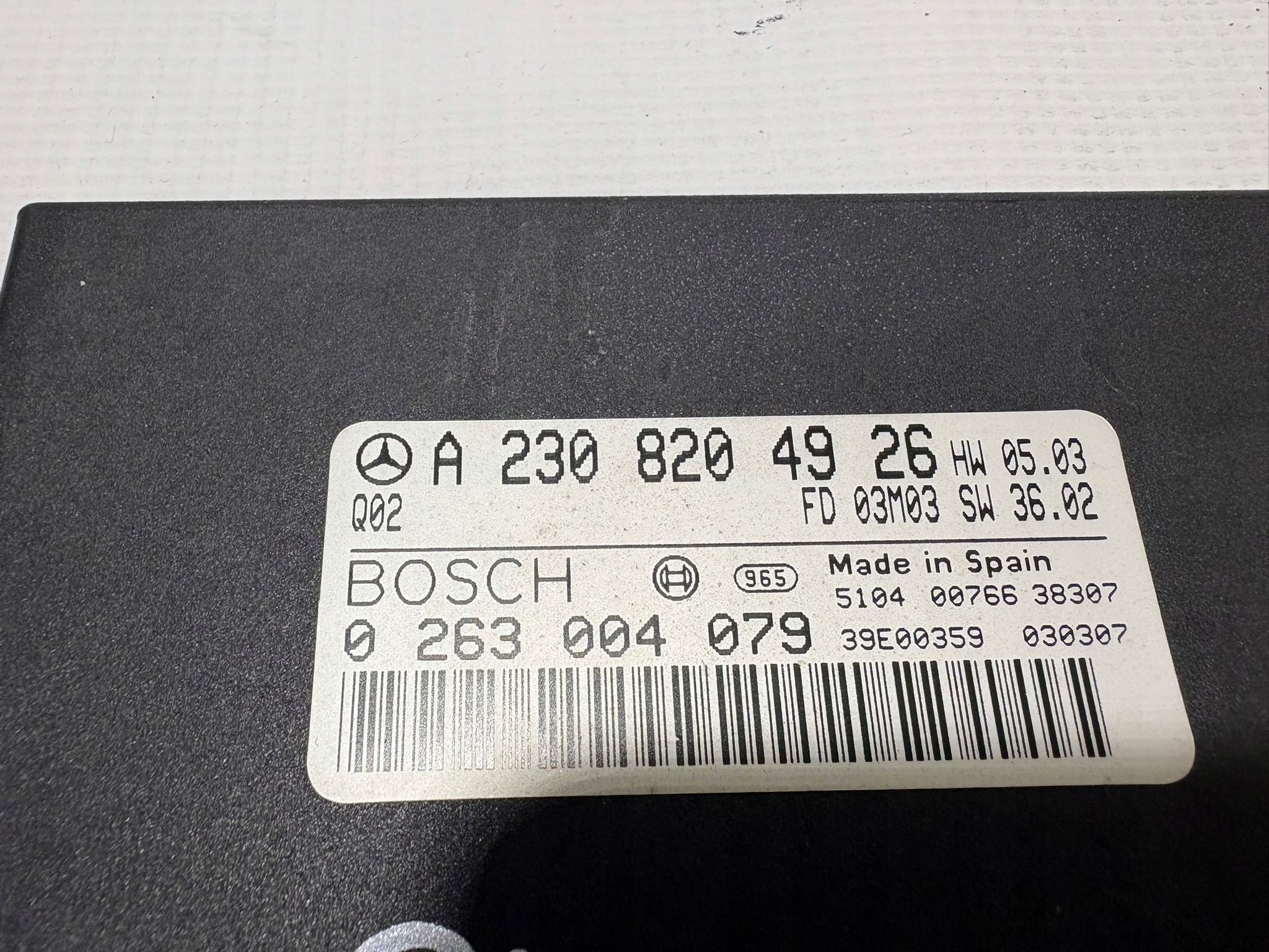 module control unit PDC MERCEDES SL R230 2308204926