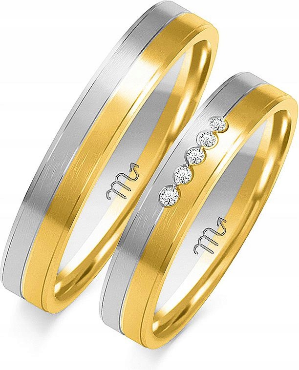 Prsteny z bílého zlata na svatební hostina 585, rok 26 27 28, dámská kolekce