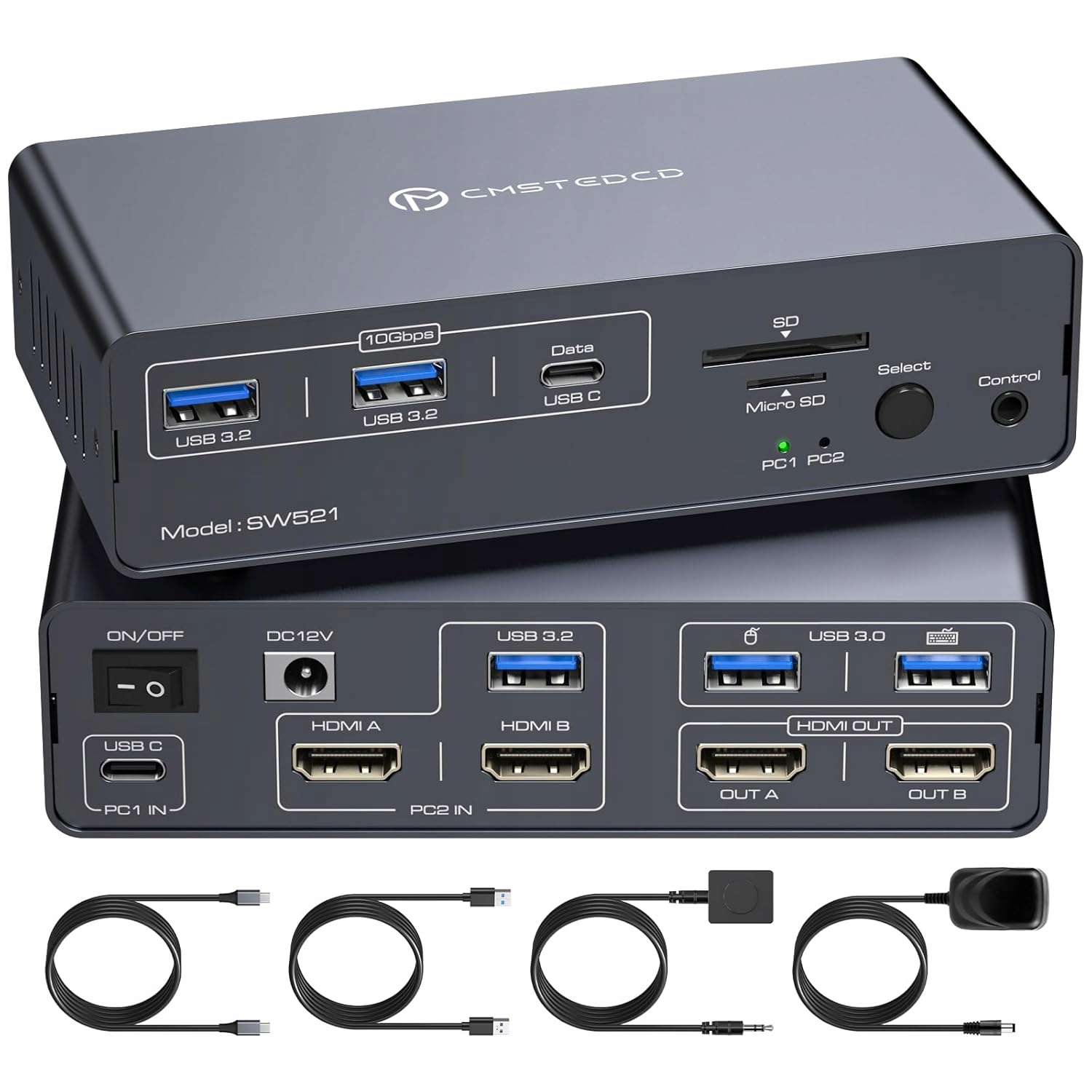 FQuanmap HDMI KVM Switch 2 PC 2 Monitory SW521