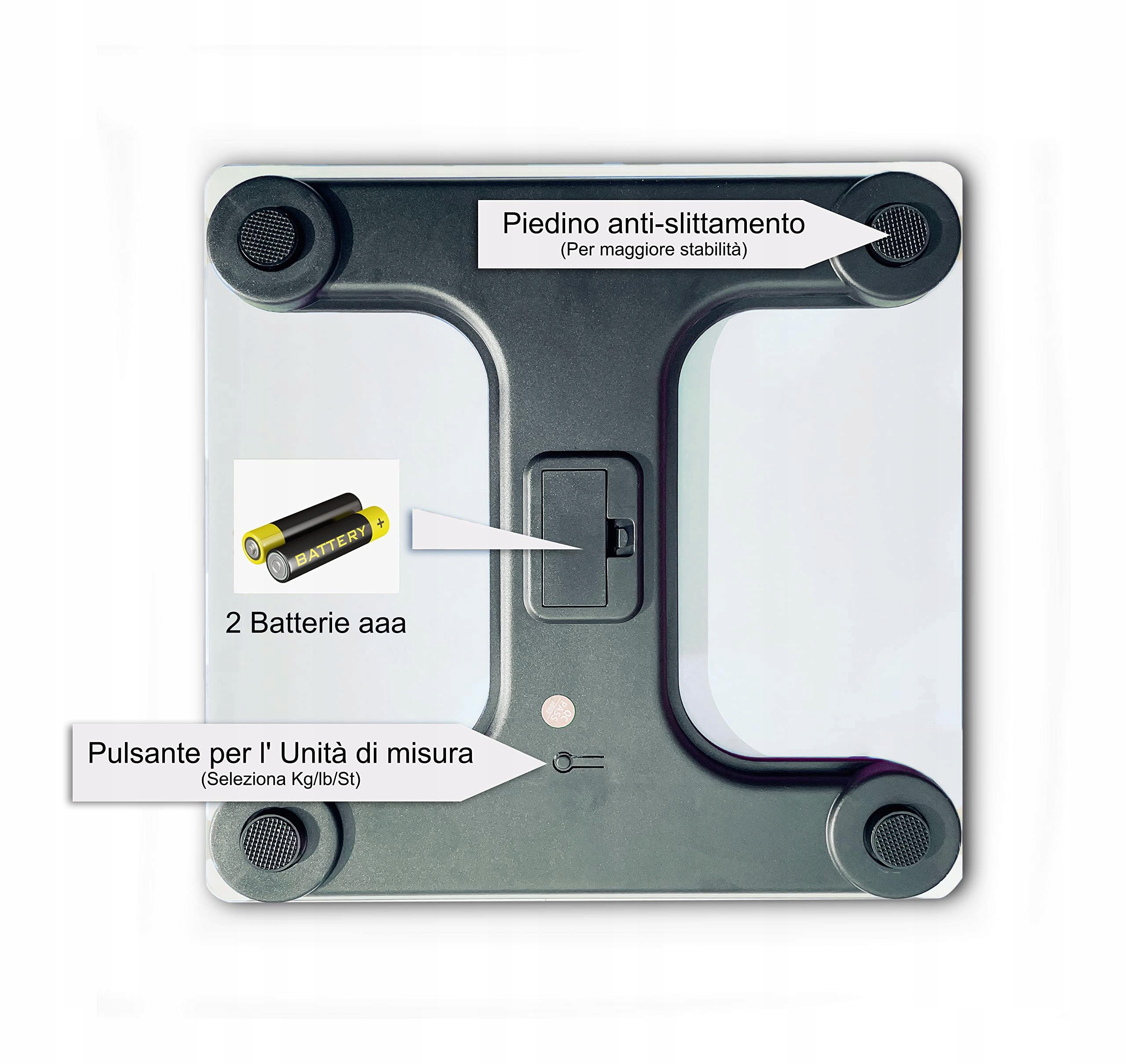 DIGITALE WAGA ŁAZIENKOWA Z SENSOREM LCD SZKŁO HARTOWANE 180KG SZARA — miniatura 6