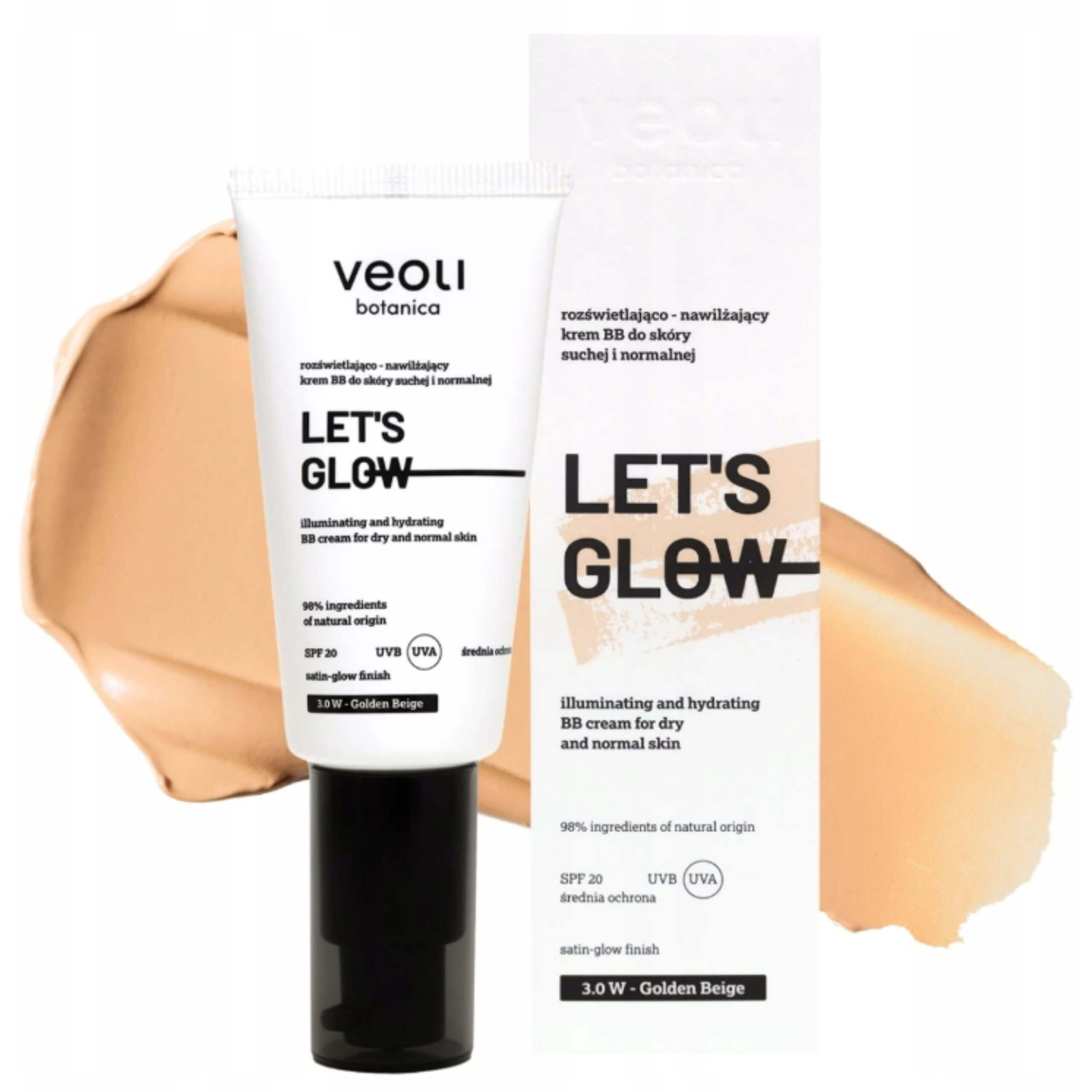 Rozjasňující Bb krém 3.0 W Golden Beige Let's Glow Veoli Botanica 30 ml