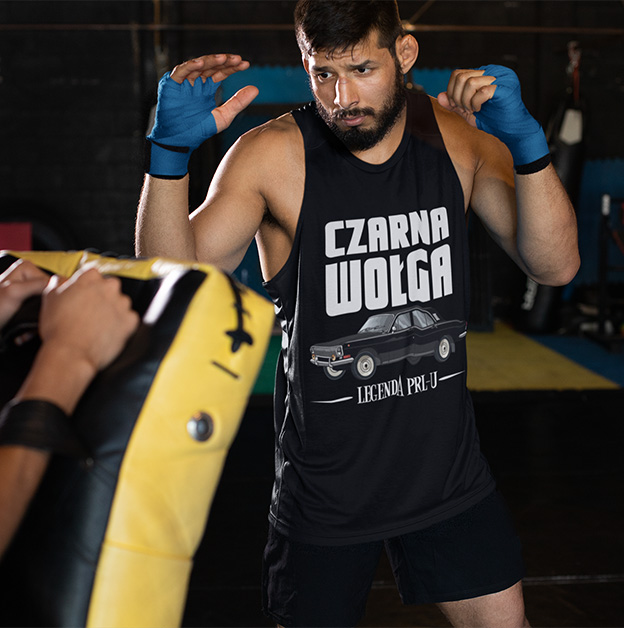 TANK TOP LEGENDY PRL CZARNA WOŁGA 2 Dekolt okrągły