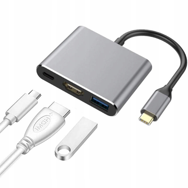PRZEJŚCIÓWKA ADAPTER 3w1 HUB HDMI USB-C 4K MacBook Zastosowanie USB, FireWire