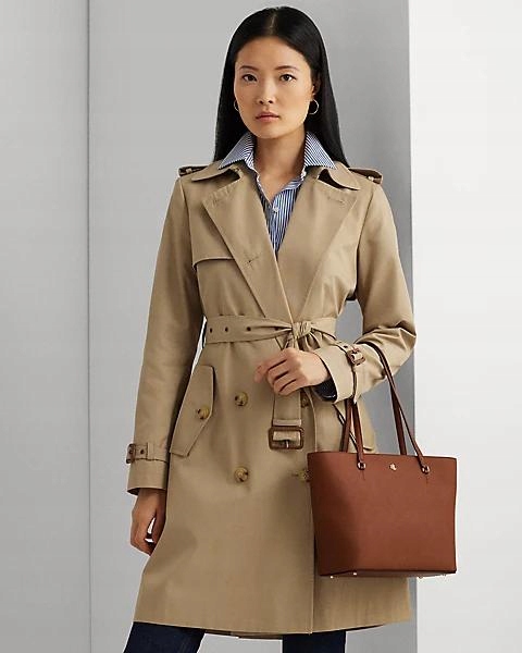 Brązowa Torba Ralph Lauren KARLY Średnia Skórzana One Size Kolor brązowy