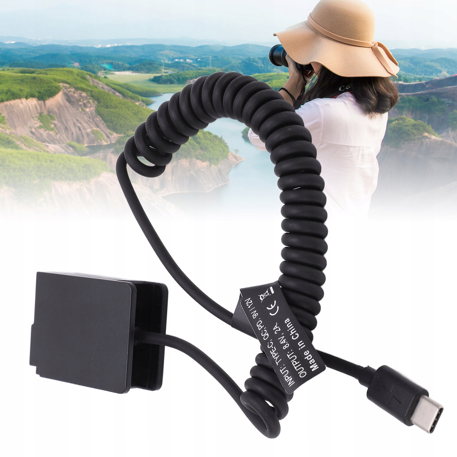 Adapter z atrapą baterii Typu C DMWDCC8 z kablem sprężynowym do aparatu G5