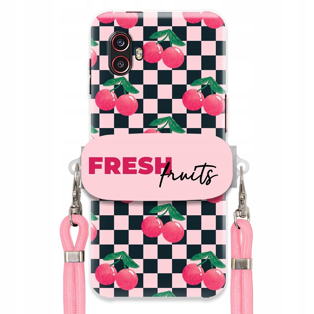 Puzdro pre Samsung Xcover Pro 2 Ružové vodítko funkčný držiak Fresh Fruits