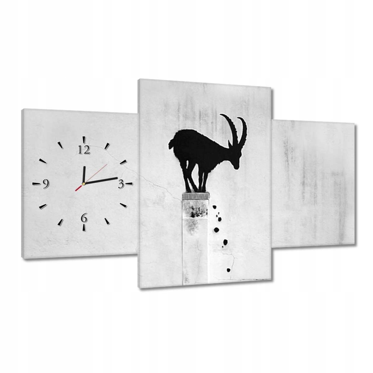 Hodiny 100x60 Kozica Banksy Gazela horská Bez soukromí Mural