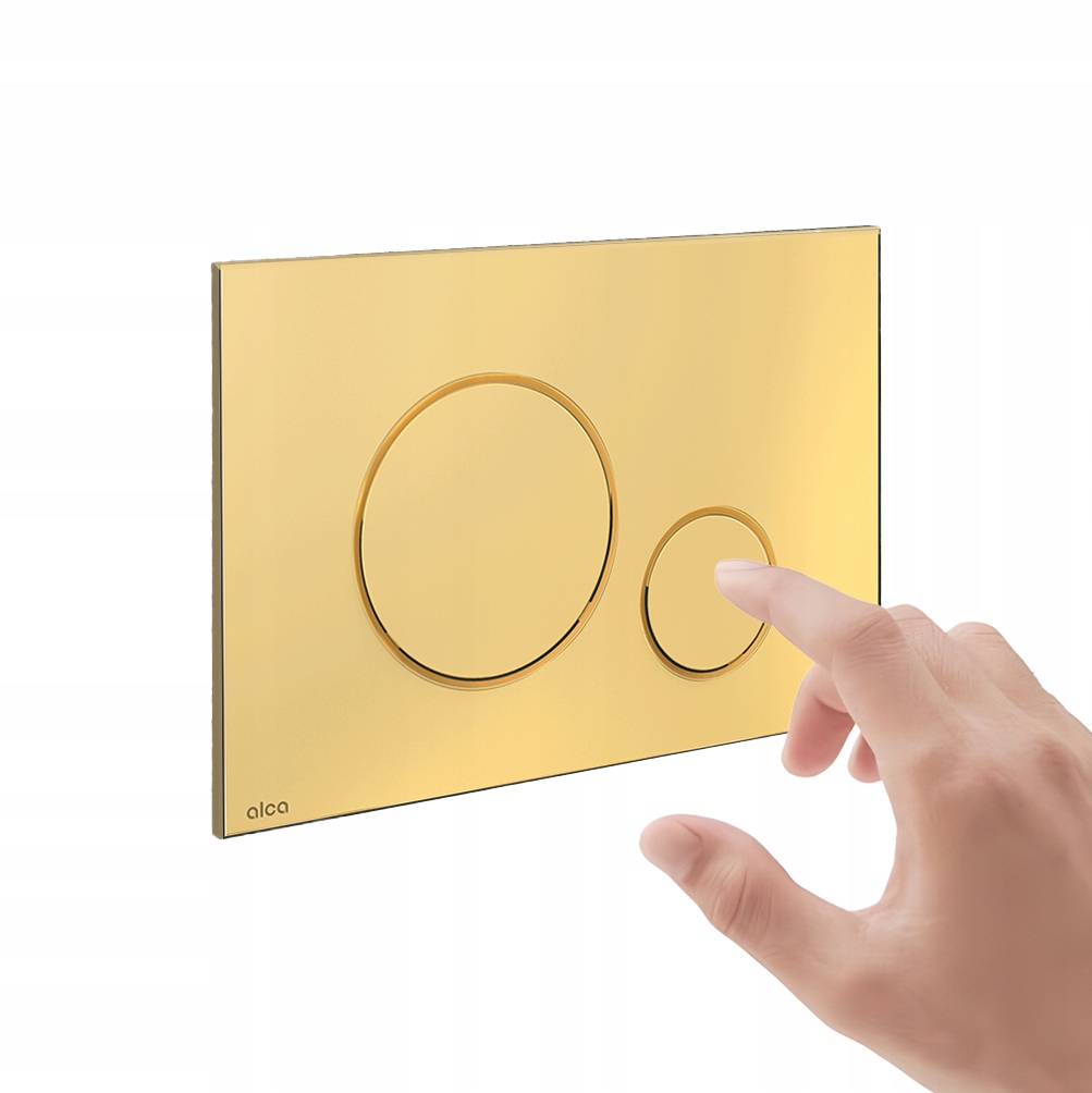 Tlačítko do Wc rezervoárů zlaté Lesk Alcaplast Delfin Plochý profil Thin