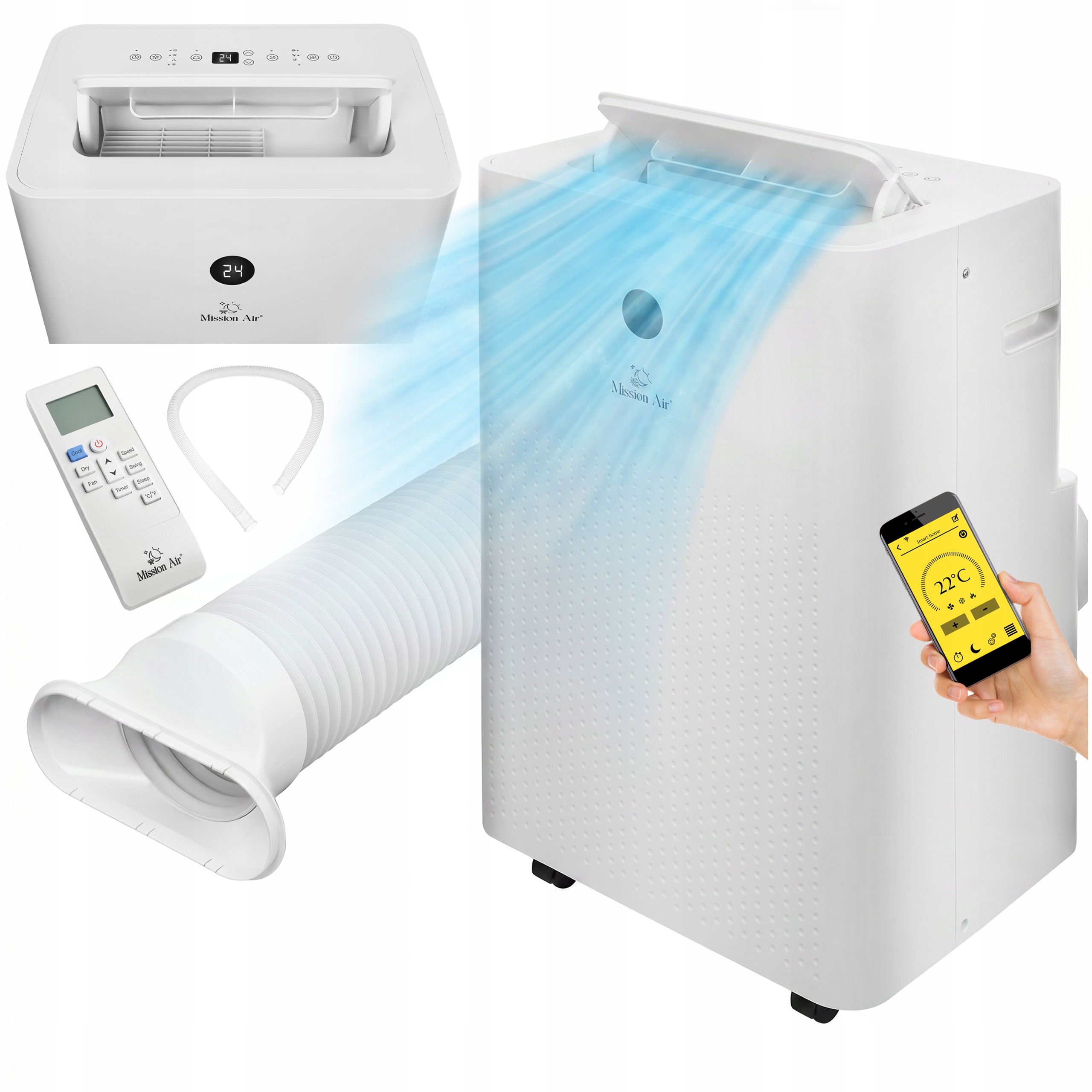 Prenosná Klimatizácia 3v1 Mission Air 4,1 kW odvlhčovač 40 l/24 h Swing WiFi